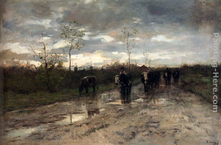 Anton Mauve Weg Met Koeien Homeward Bound